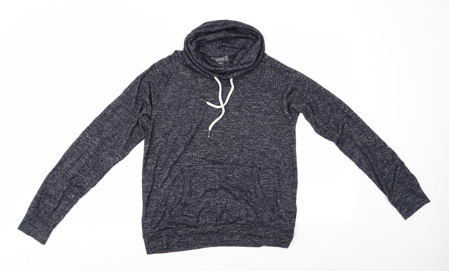 Primark  Womens Blue   Pullover Jumper Size M  - Roll Neck with drawstring - Soft feel - White Fleck