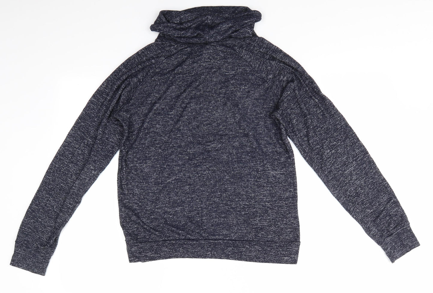 Primark  Womens Blue   Pullover Jumper Size M  - Roll Neck with drawstring - Soft feel - White Fleck