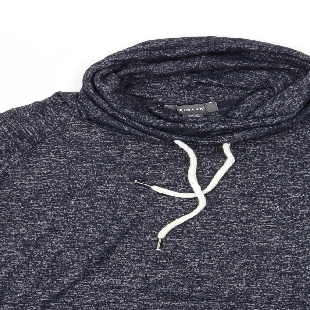 Primark  Womens Blue   Pullover Jumper Size M  - Roll Neck with drawstring - Soft feel - White Fleck