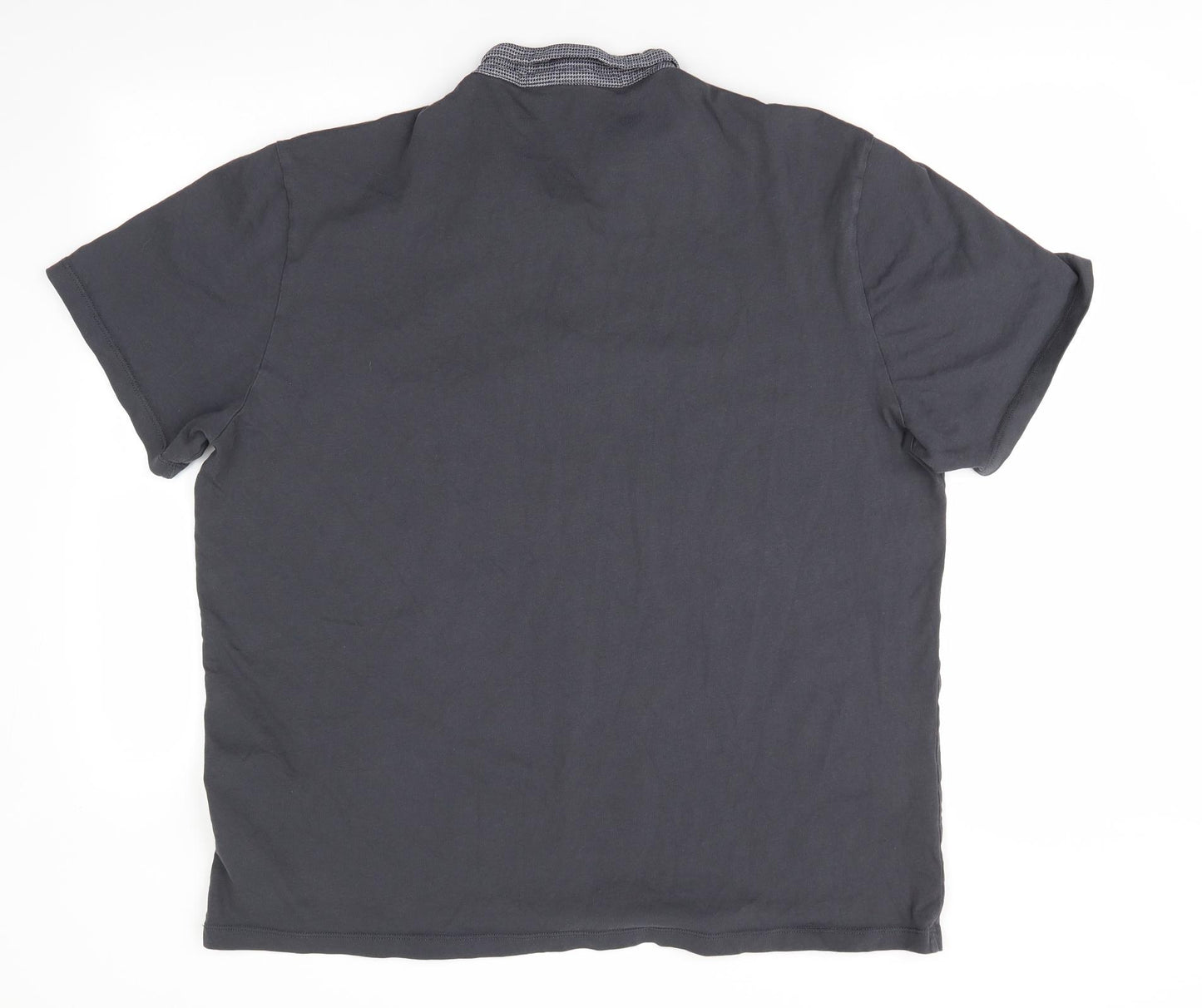 NEXT Mens Grey    T-Shirt Size 2XL  - Houndstooth  Check Collar