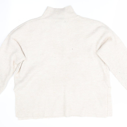 Primark Womens Beige   Pullover Jumper Size S  - Vented side hem Oatmeal