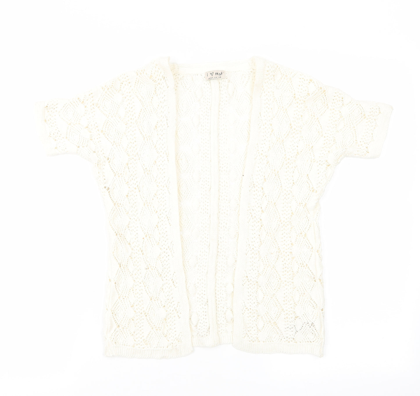 NEXT Girls Ivory Geometric  Cardigan Jumper Size 3-4 Years  - Longline Cardigan