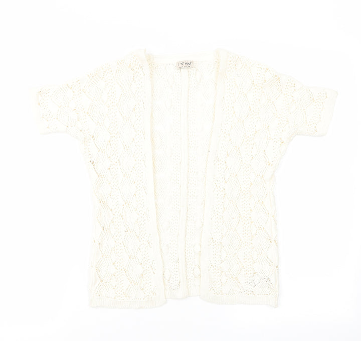 NEXT Girls Ivory Geometric  Cardigan Jumper Size 3-4 Years  - Longline Cardigan