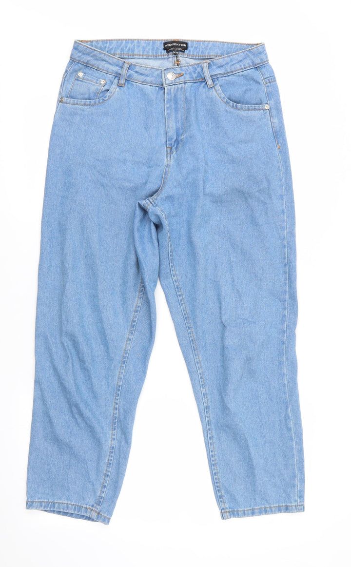 Wednesday's Girl Womens Blue Boyfriend Jeans Size 28 in L25 in - Cropped