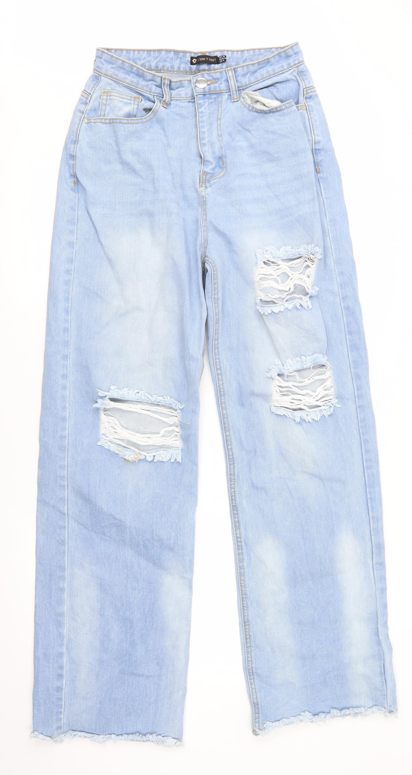 I SAW IT FIRST Womens Blue   Straight Jeans Size 10 L31 in - Wide Legged