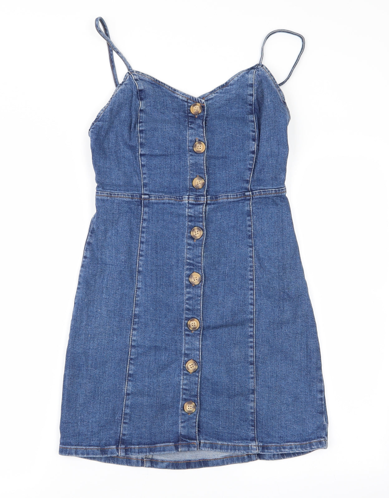 Denim Co Womens Blue  Denim Slip Dress  Size 8  - Denim Front Fastening Slip Style