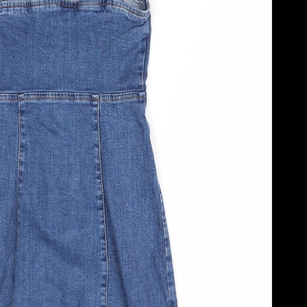 Denim Co Womens Blue  Denim Slip Dress  Size 8  - Denim Front Fastening Slip Style