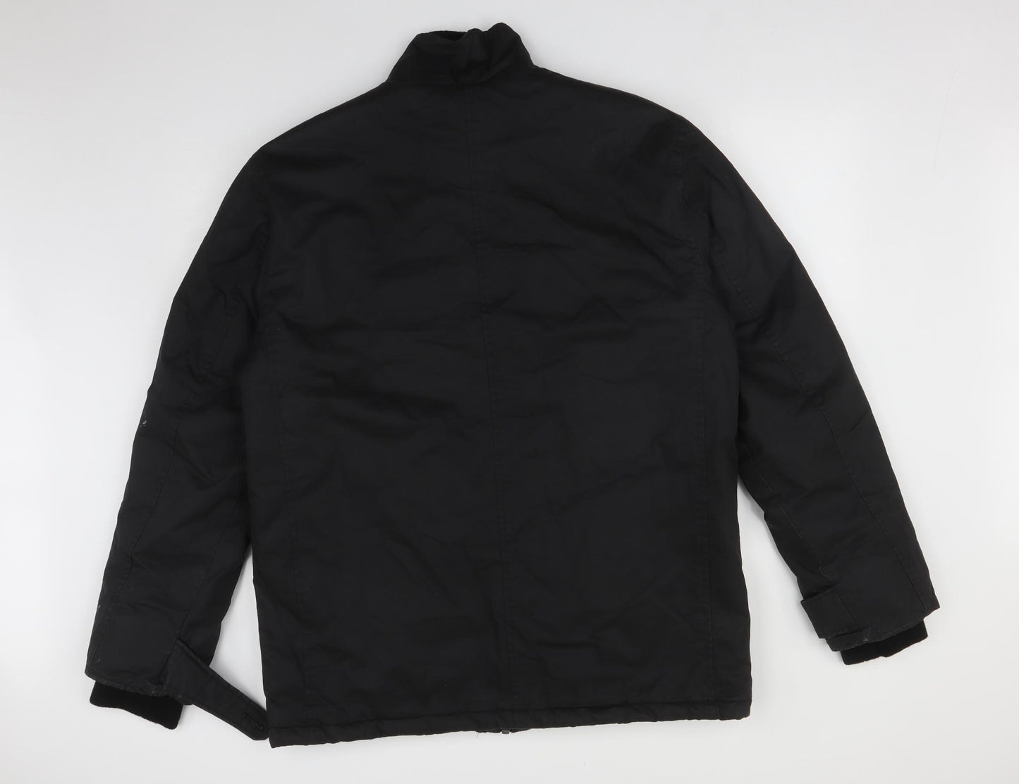 TU Mens Black   Overcoat Coat Size L