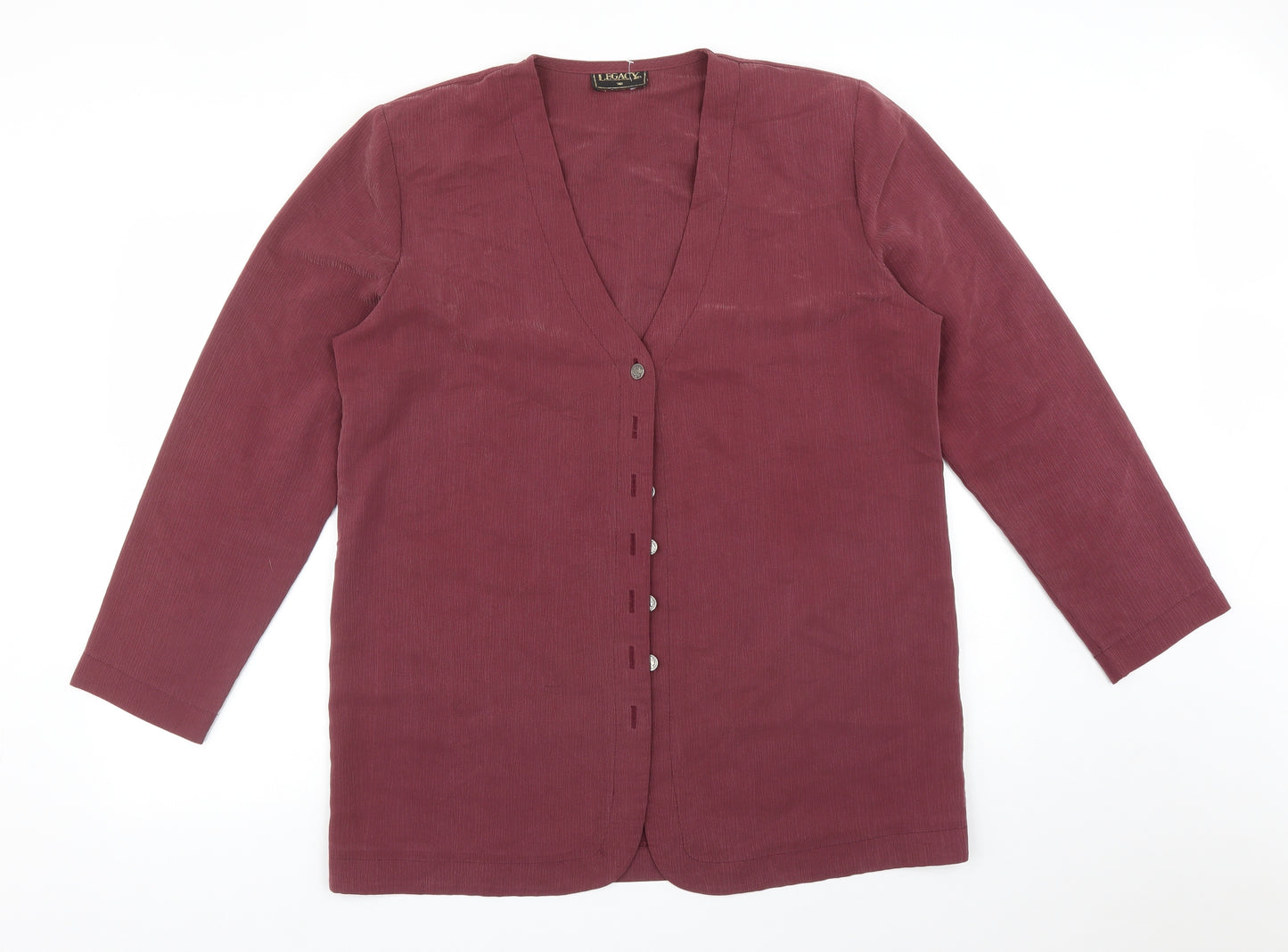 Legacy Womens Purple   Basic Button-Up Size 16