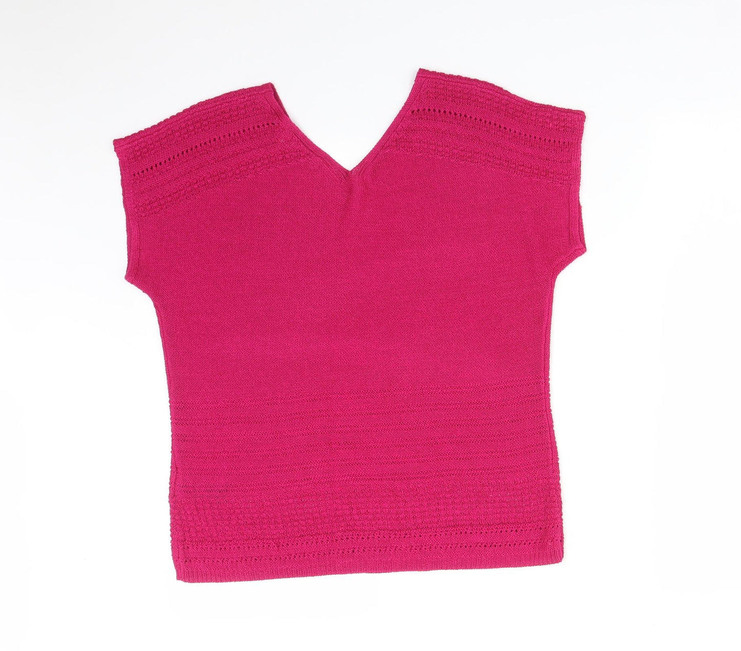 M&S Womens Pink Striped  Basic T-Shirt Size 14