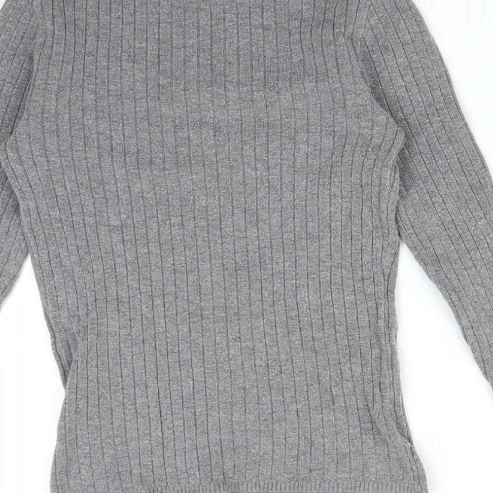 Primark Womens Grey Striped  Basic T-Shirt Size S