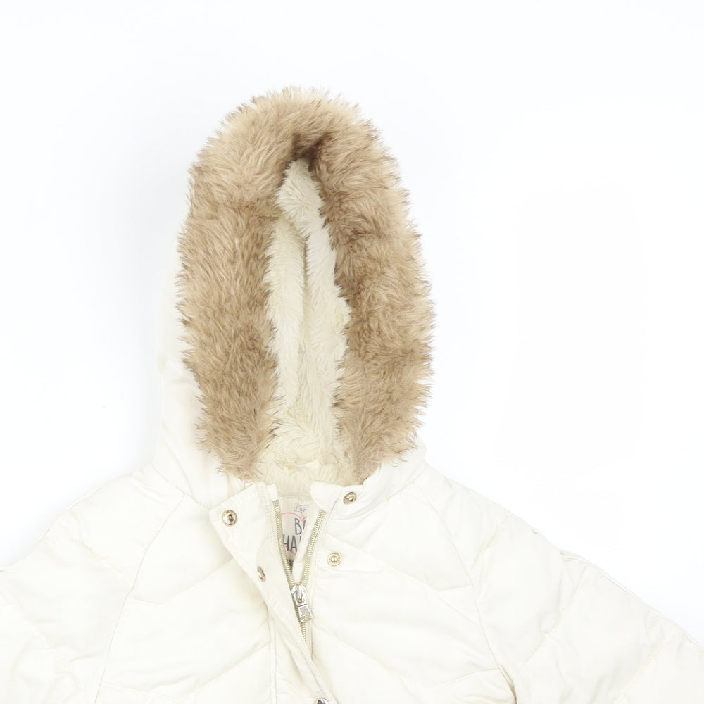F&F Girls White   Puffer Jacket Coat Size 18-24 Months