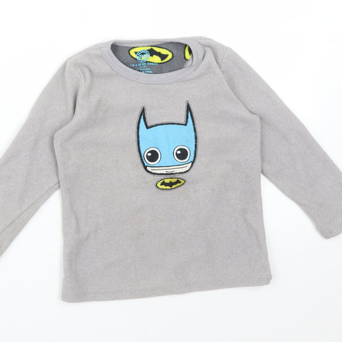 DC Comics Boys Grey Solid   Pyjama Top Size 4-5 Years  - BATMAN