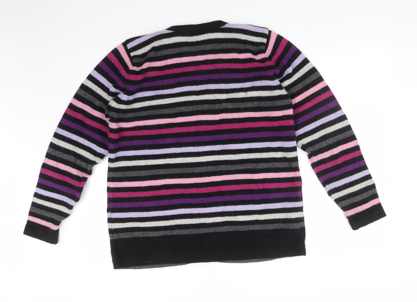 EWM Womens Multicoloured Striped  Cardigan Jumper Size L