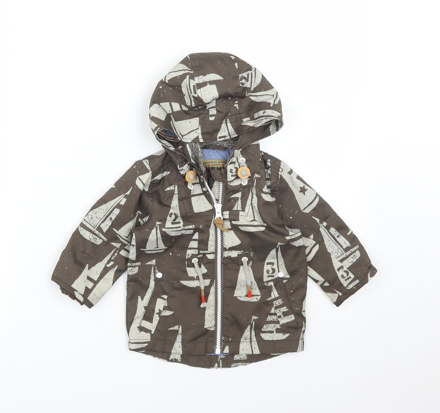 NEXT Baby Green   Overcoat Coat Size 6-9 Months  - BOATS
