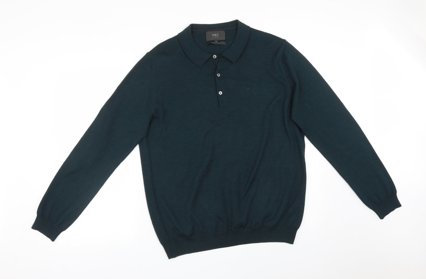 M&S Mens Green    Polo Size L