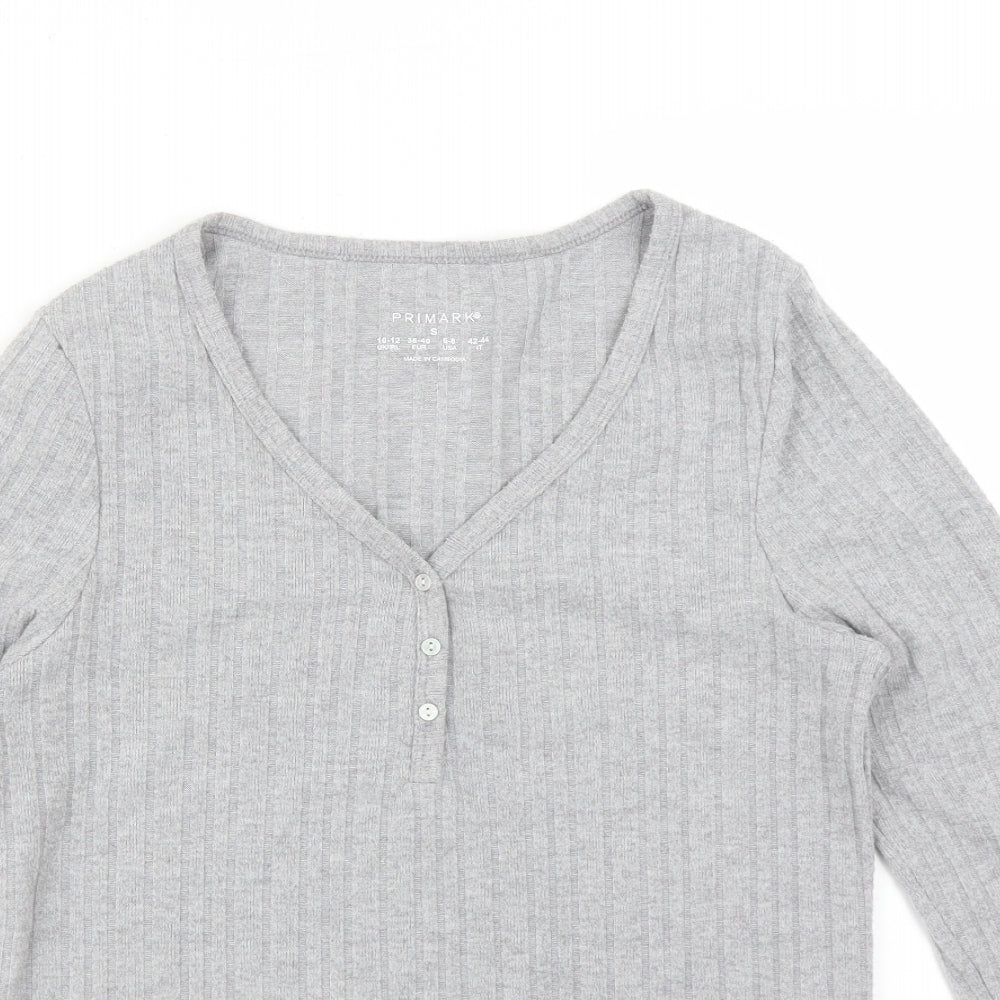 Primark Womens Grey Striped  Basic T-Shirt Size S