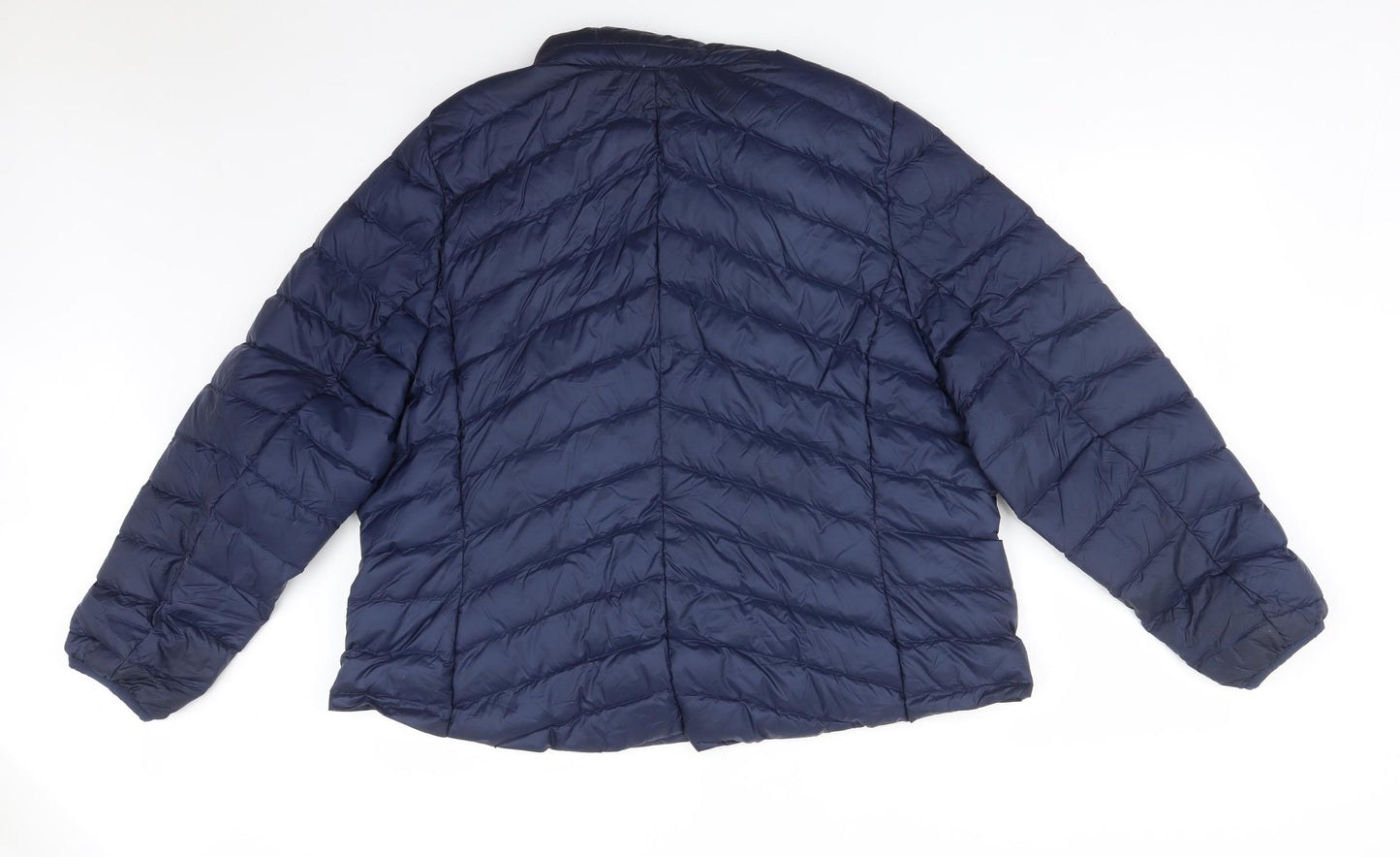 M&S Womens Blue Striped  Overcoat Coat Size 22