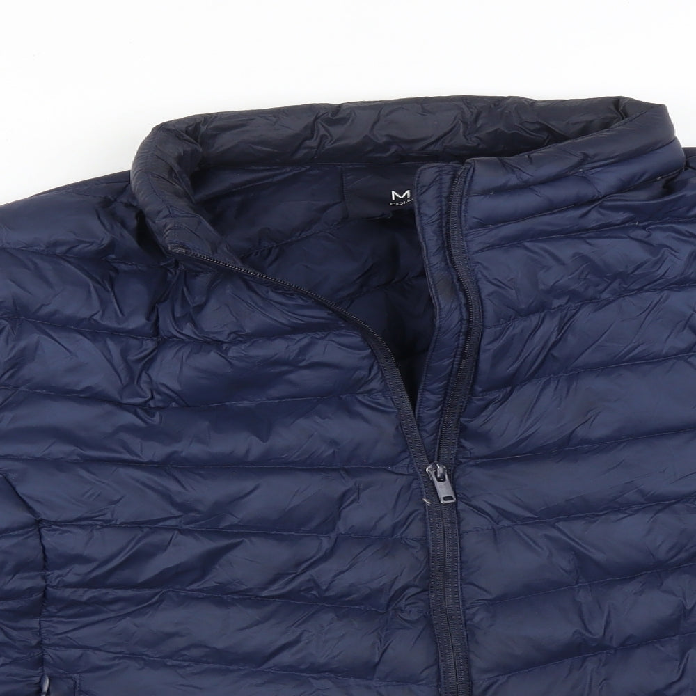 M&S Womens Blue Striped  Overcoat Coat Size 22