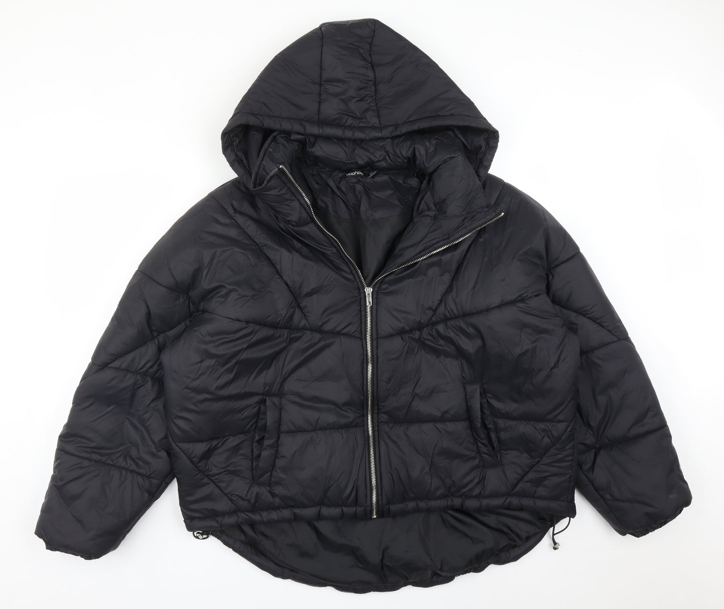 Boohoo Womens Black   Puffer Jacket Coat Size 10