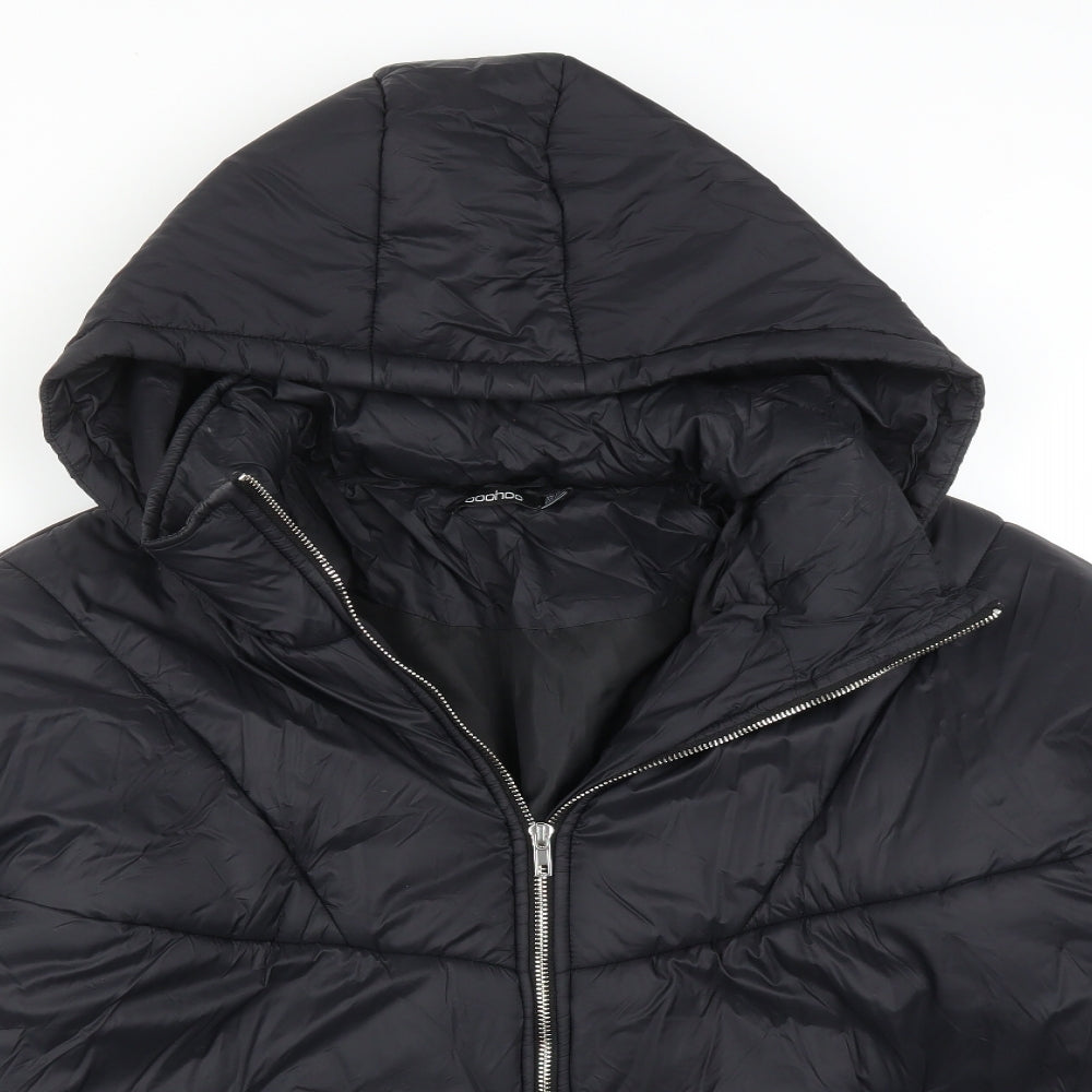 Boohoo Womens Black   Puffer Jacket Coat Size 10