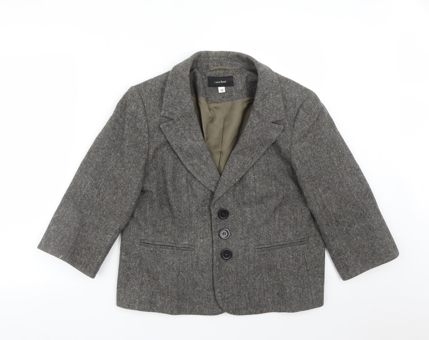 LAURA BROOK Womens Multicoloured   Jacket Suit Jacket Size 16