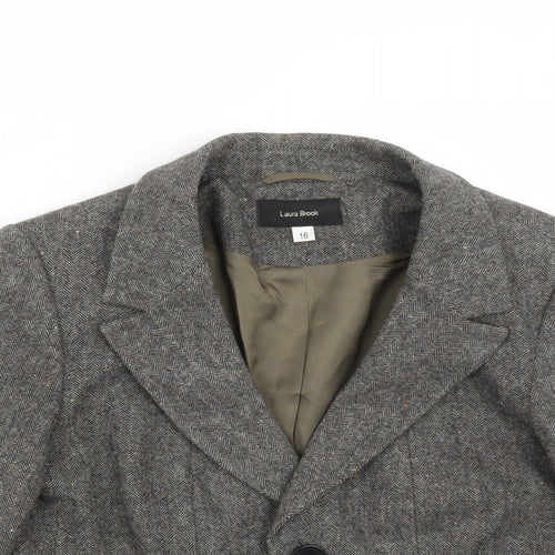 LAURA BROOK Womens Multicoloured   Jacket Suit Jacket Size 16