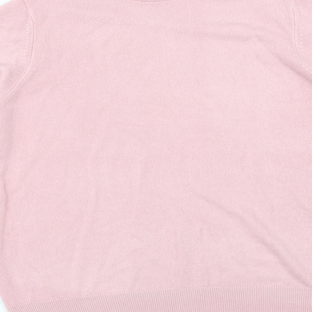 M&S Womens Pink   Basic T-Shirt Size 14