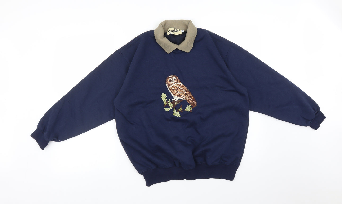 RUMBLERS Mens Blue   Pullover Sweatshirt Size M  - OWL