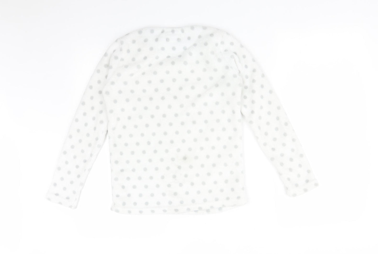 Primark Girls White Polka Dot   Pyjama Top Size 11-12 Years  - PENGUINS CHILL