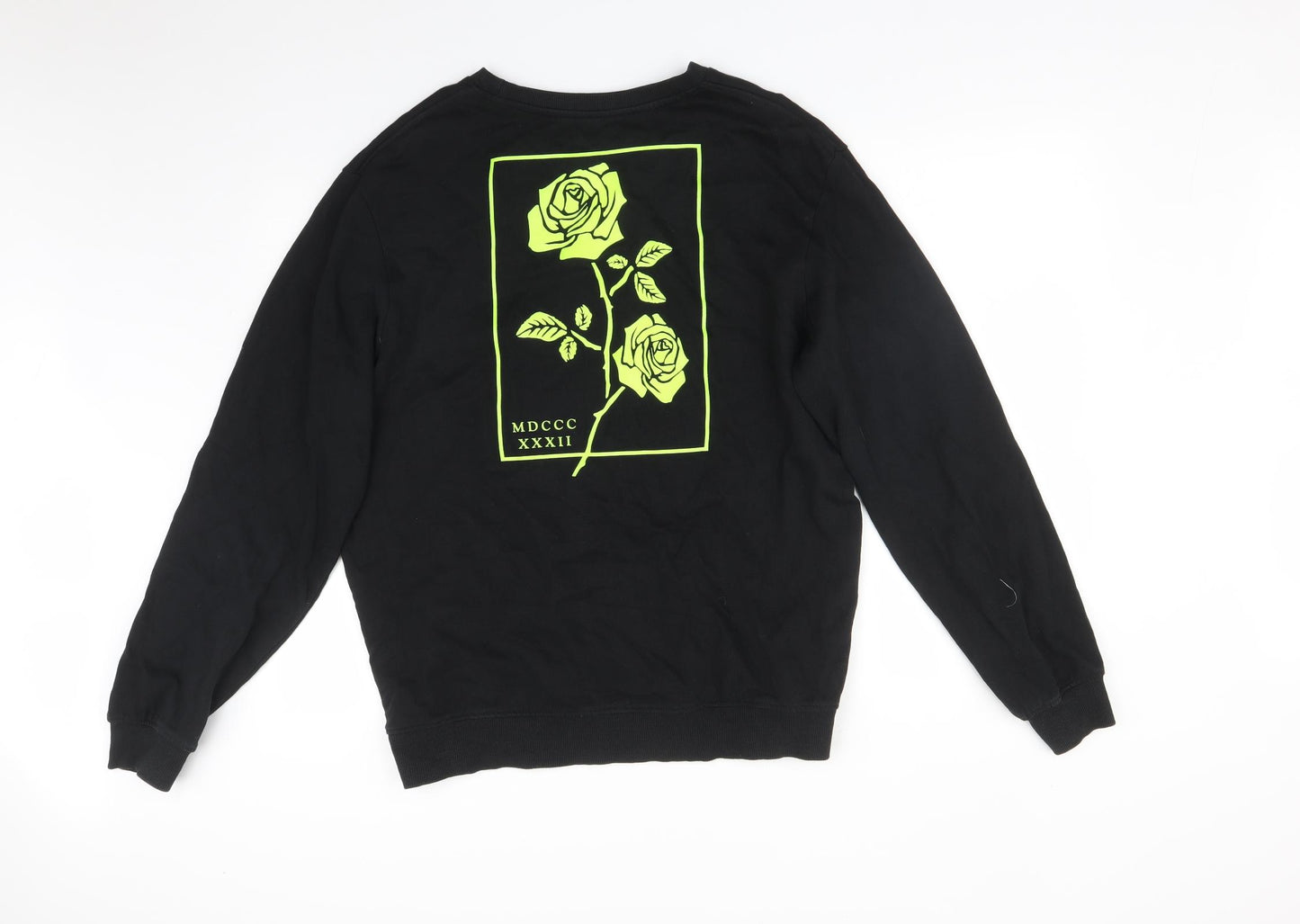 BOLONGARO Mens Black   Pullover Sweatshirt Size L  - ROSE