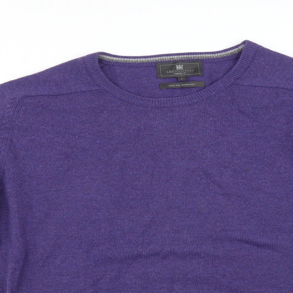 M&S Mens Purple   Pullover Sweatshirt Size L