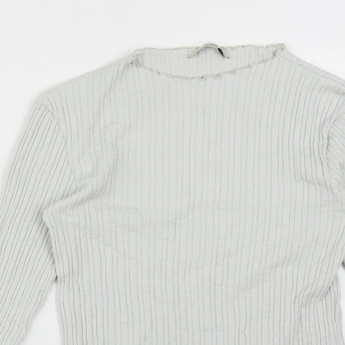 George Womens Grey Striped  Basic T-Shirt Size 12