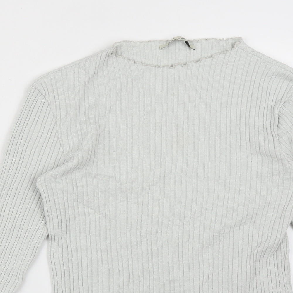 George Womens Grey Striped  Basic T-Shirt Size 12