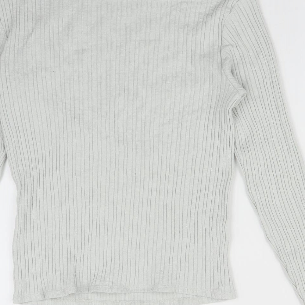 George Womens Grey Striped  Basic T-Shirt Size 12