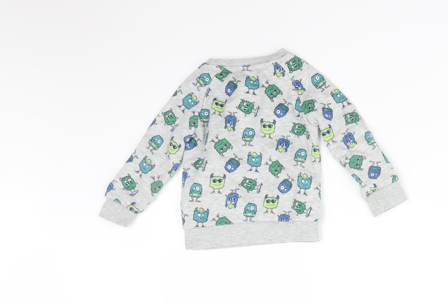 Primark Baby Multicoloured Animal Print  Pullover Jumper Size 9-12 Months  - MONSTER