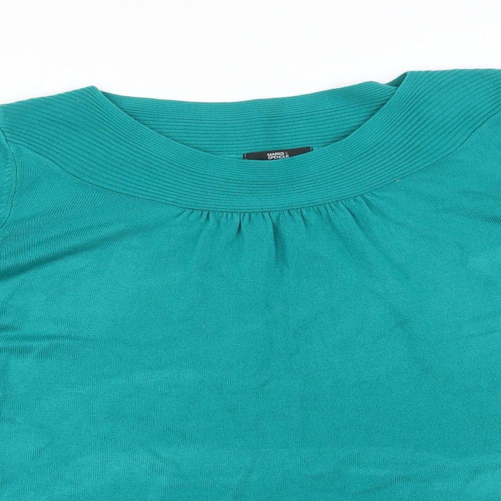 M&S Womens Green   Basic T-Shirt Size 22