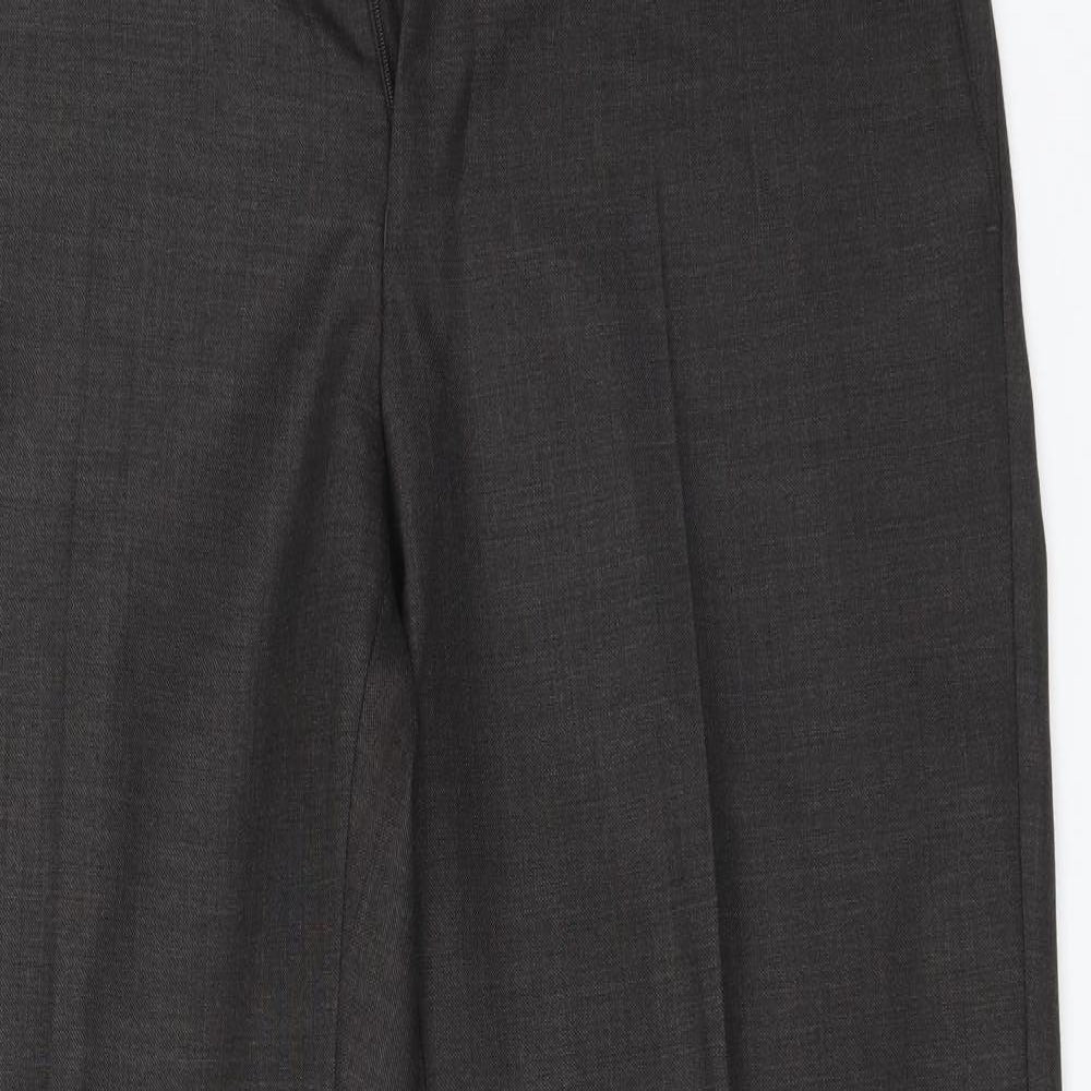 M&S Mens Grey  Wool Trousers  Size 34 L31 in Regular