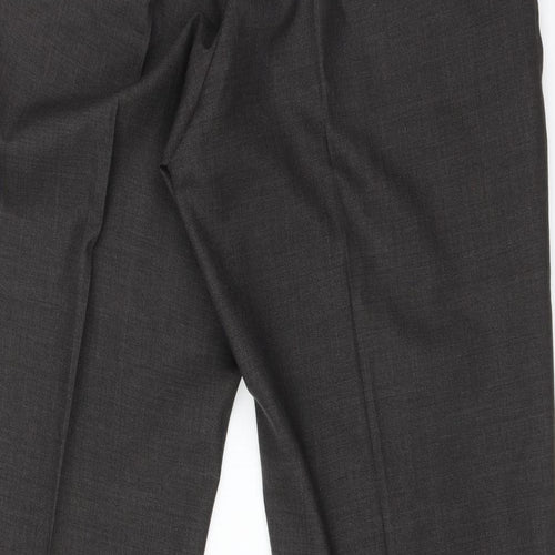 M&S Mens Grey  Wool Trousers  Size 34 L31 in Regular