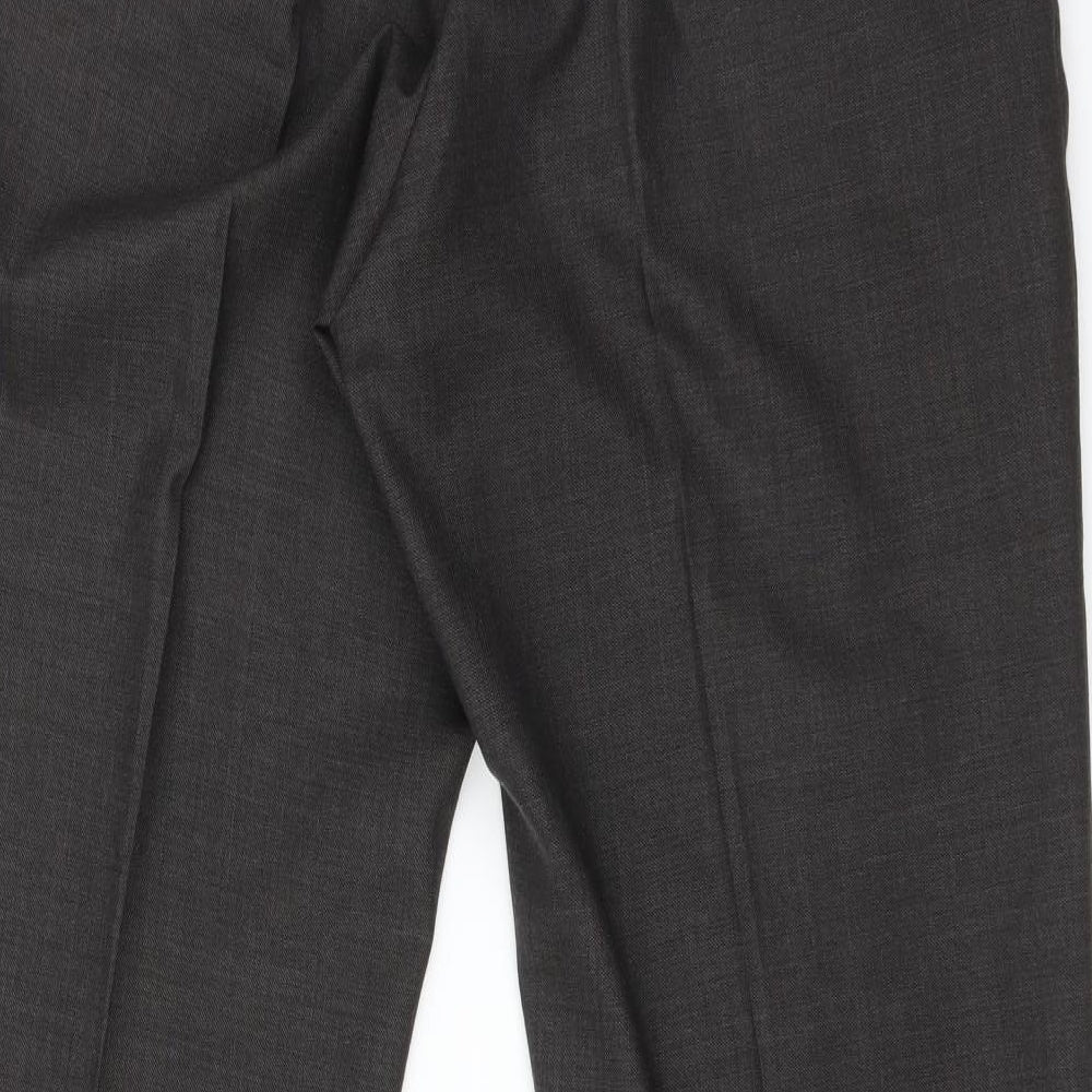 M&S Mens Grey  Wool Trousers  Size 34 L31 in Regular