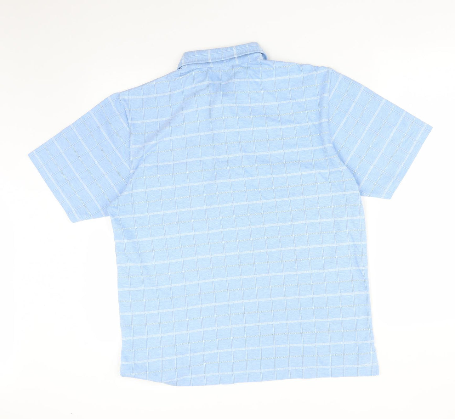 Wolsey Mens Blue Check   Polo Size M