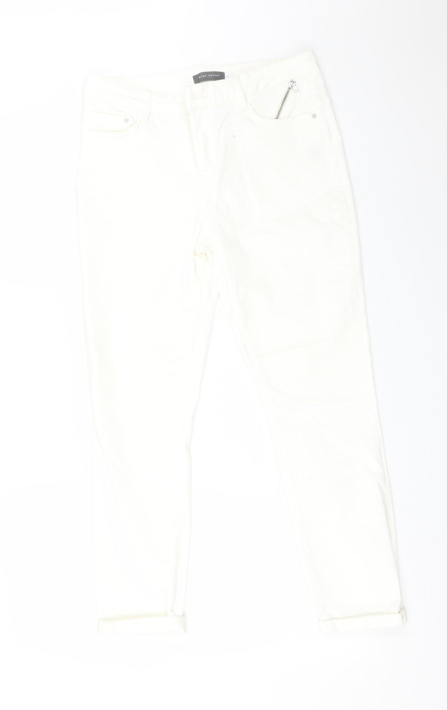 Mint Velvet Womens White   Straight Jeans Size 12 L26 in