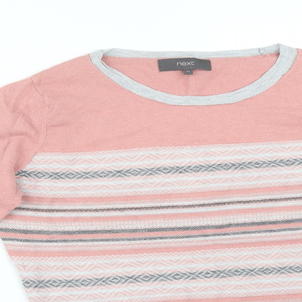 NEXT Womens Multicoloured Striped  Basic T-Shirt Size 12
