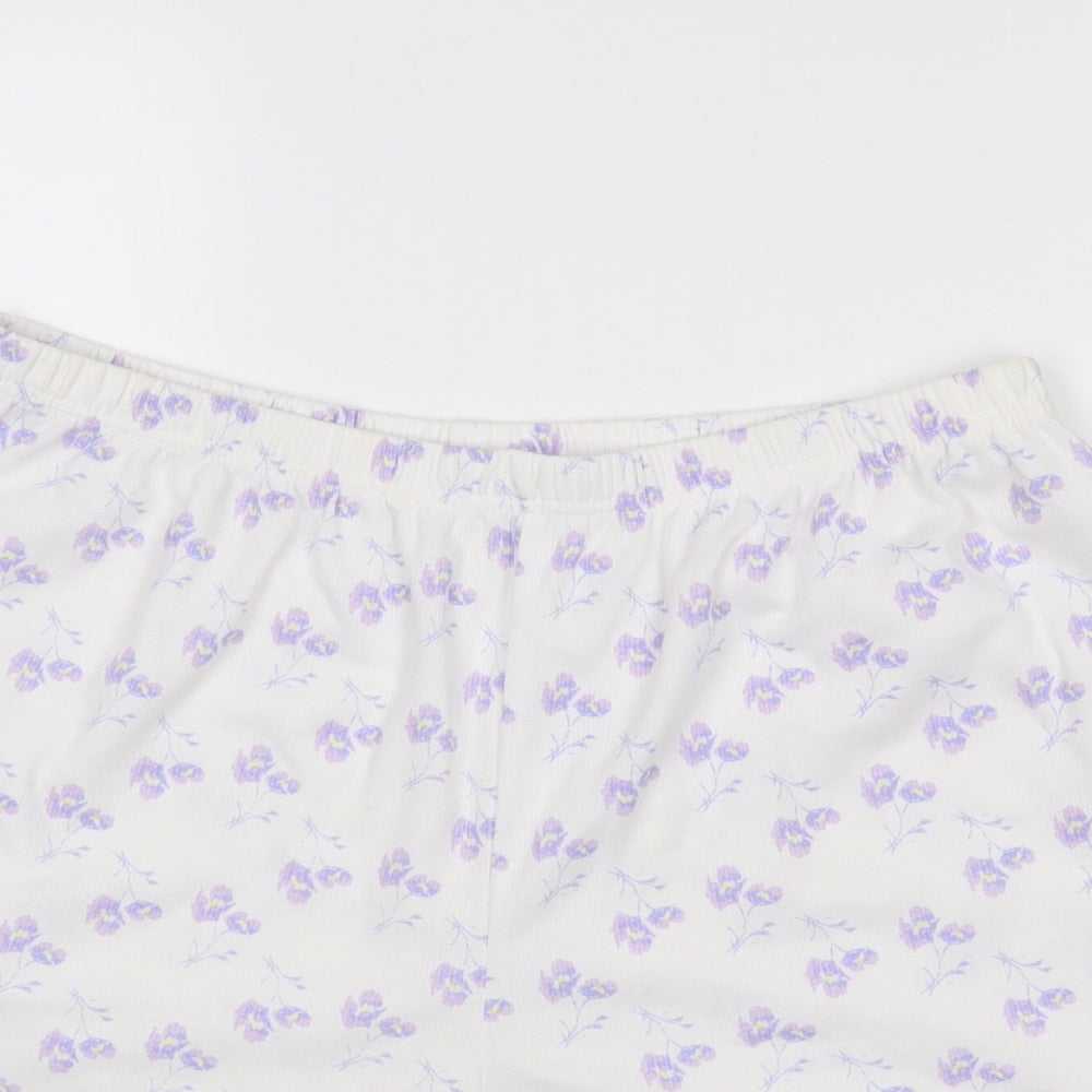 Preworn Womens White Floral   Pyjama Pants Size 16
