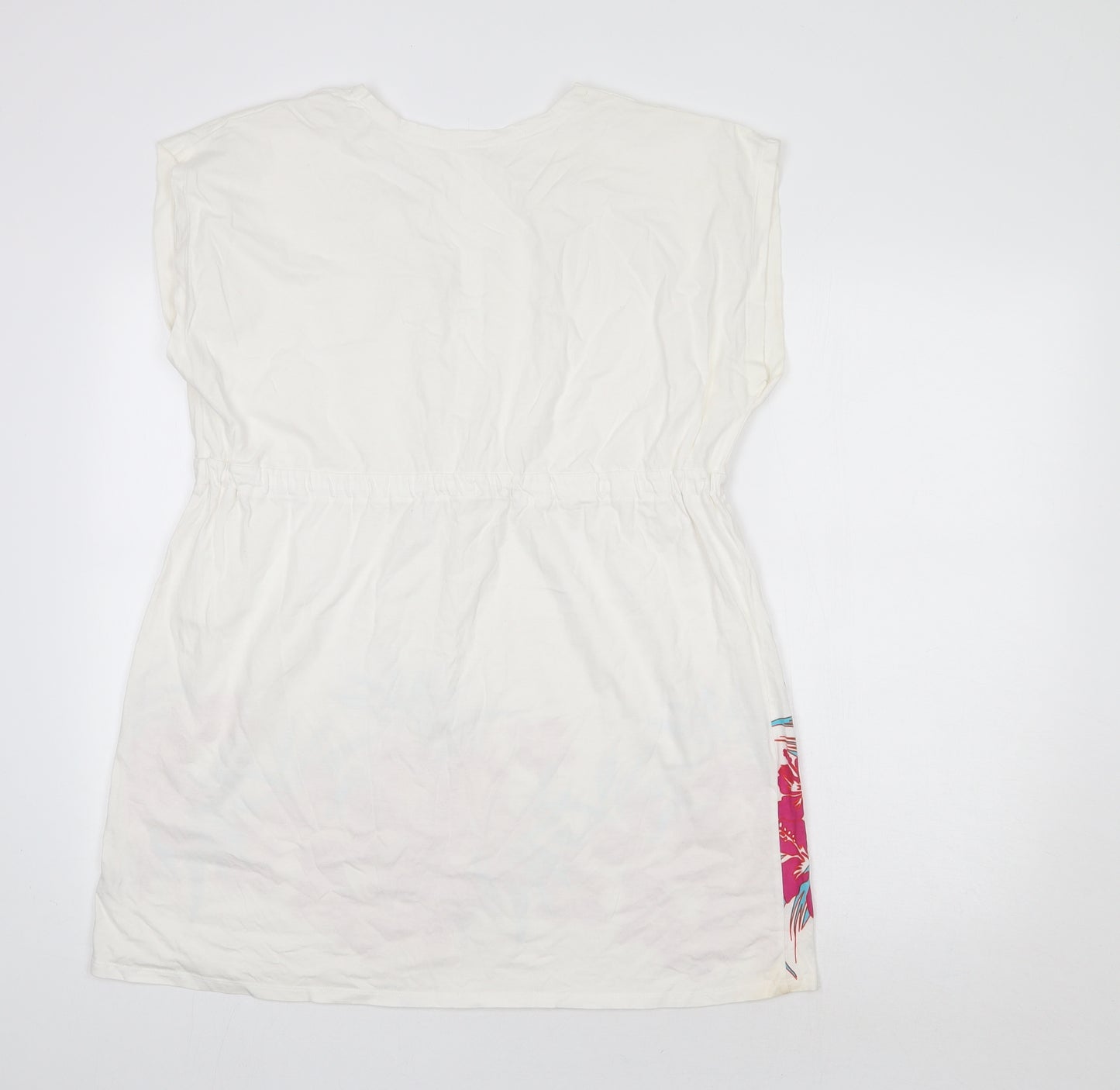 Resort Womens White Floral  Tunic Blouse Size 12