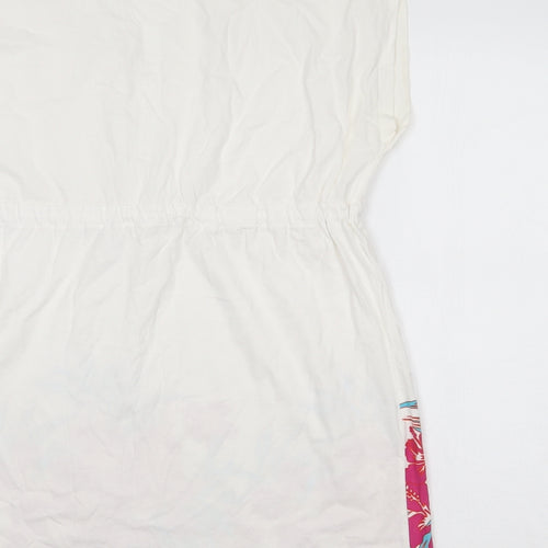 Resort Womens White Floral  Tunic Blouse Size 12