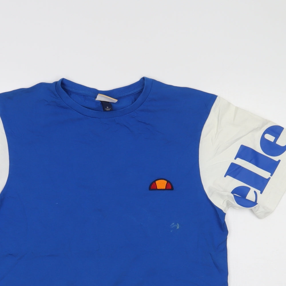 Ellesse  Mens Blue Colourblock   T-Shirt Size S