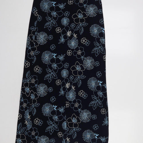 Preworn Womens Blue Floral  Maxi Skirt Size 16
