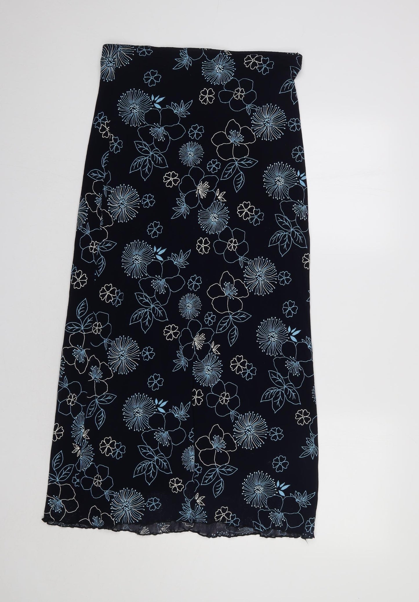 Preworn Womens Blue Floral  Maxi Skirt Size 16
