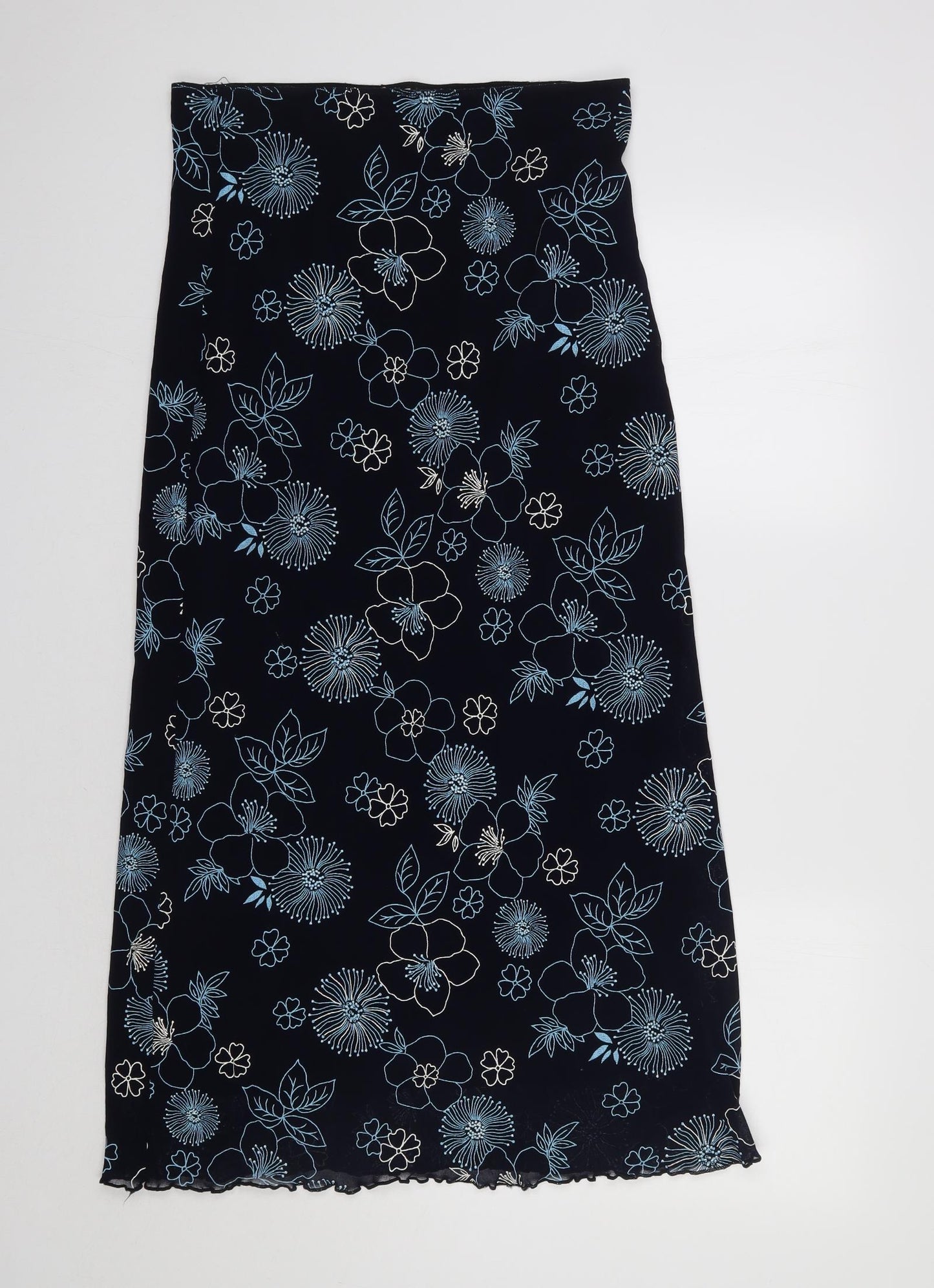 Preworn Womens Blue Floral  Maxi Skirt Size 16